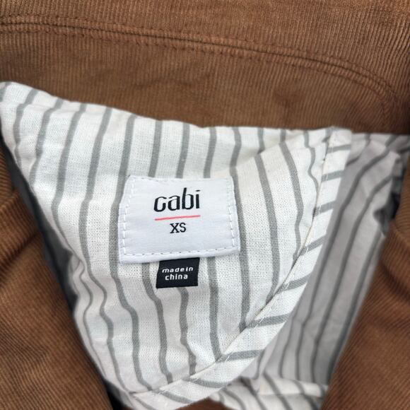 Retro Cabi Courderoy Jacket Women's Brown Coat Size XS Cotton Blend - Picture 5 of 6